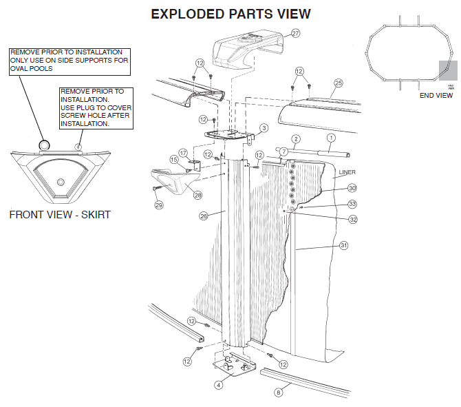 8' x 12' Oval 52" Embassy Royal Retreat Parts Reorder